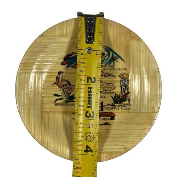 Jamaica Rafting On The Rio Grande Bamboo Plate 4” Set Of 4 Small Bowls Coaster - Picture 5 of 5